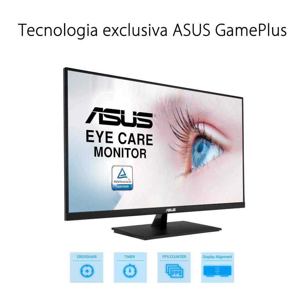 Imagem 9 de 14 do produto Monitor Asus Eye Care 31.5 2K QHD, IPS, HDMI e DisplayPort, 100% sRGB, HDR, Adptive Sync, Ajuste de Ângulo, Som Integrado, VESA - VP32AQ
