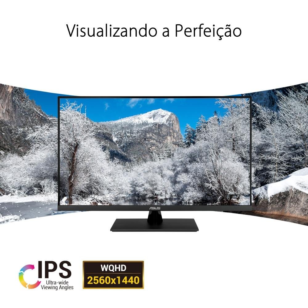 Imagem 11 de 14 do produto Monitor Asus Eye Care 31.5 2K QHD, IPS, HDMI e DisplayPort, 100% sRGB, HDR, Adptive Sync, Ajuste de Ângulo, Som Integrado, VESA - VP32AQ