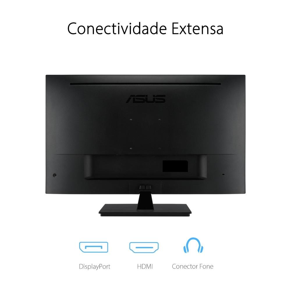 Imagem 12 de 14 do produto Monitor Asus Eye Care 31.5 2K QHD, IPS, HDMI e DisplayPort, 100% sRGB, HDR, Adptive Sync, Ajuste de Ângulo, Som Integrado, VESA - VP32AQ
