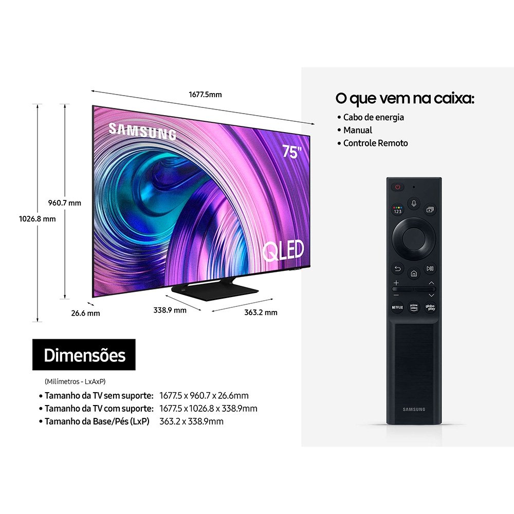 Imagem 13 de 15 do produto Smart TV Samsung 75 Polegadas 4K QLED 75Q70A, 4 HDMI, Wi-Fi, 120Hz, Processador IA, Tela Infinita, Design Slim, Alexa - QN75Q70AAGXZD