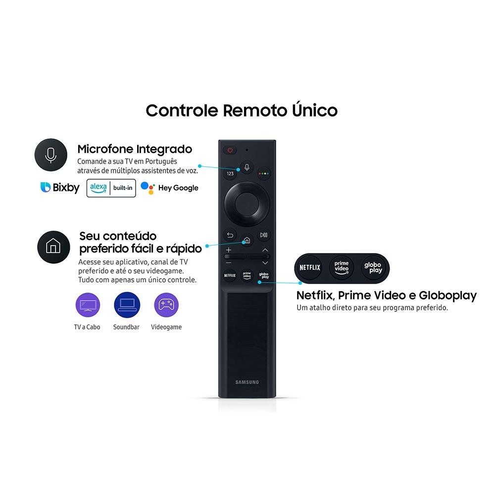 Imagem 7 de 14 do produto Smart TV Samsung 50 Polegadas UHD 4K, 3 HDMI, 1 USB, Processador Crystal 4K, Tela sem limites, Visual Livre de Cabos, Alexa - UN50AU7700GXZD