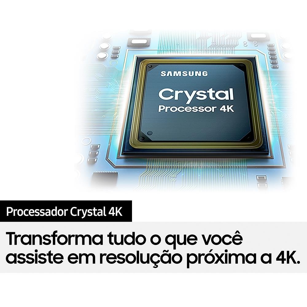 Imagem 8 de 14 do produto Smart TV Samsung 50 Polegadas UHD 4K, 3 HDMI, 1 USB, Processador Crystal 4K, Tela sem limites, Visual Livre de Cabos, Alexa - UN50AU7700GXZD