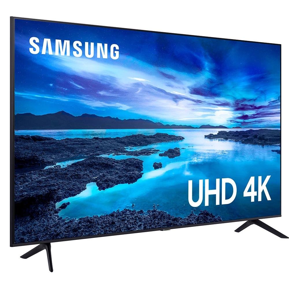 Imagem 2 de 14 do produto Smart TV Samsung 50 Polegadas UHD 4K, 3 HDMI, 1 USB, Processador Crystal 4K, Tela sem limites, Visual Livre de Cabos, Alexa - UN50AU7700GXZD