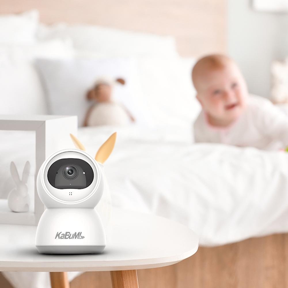 Babá Eletrônica KaBuM! Smart 500 - 1080P, Detecção de Movimento, Visão Panorâmica e Noturna, Áudio Bidirecional - KBSK001