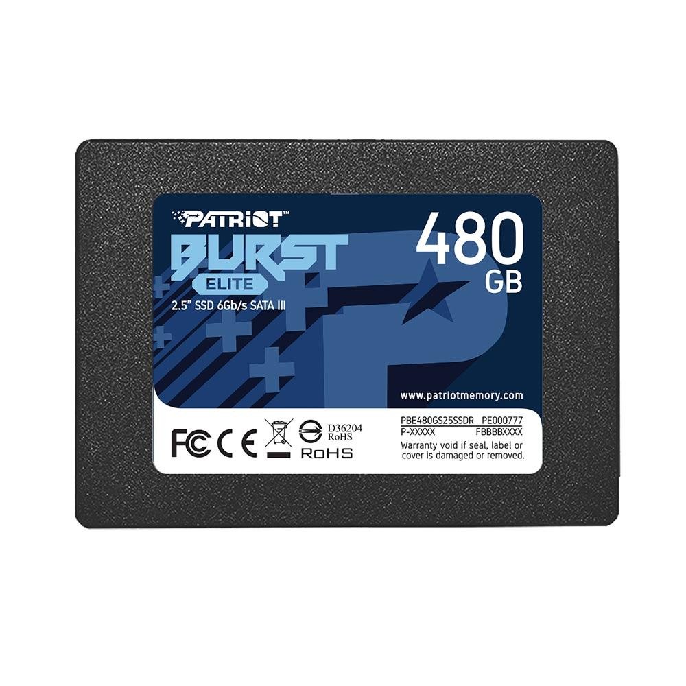 SSD 480GB Sata III Leitura 450MBs Gravação 320MBs, PATRIOT BURST PBE480GS25SSDR