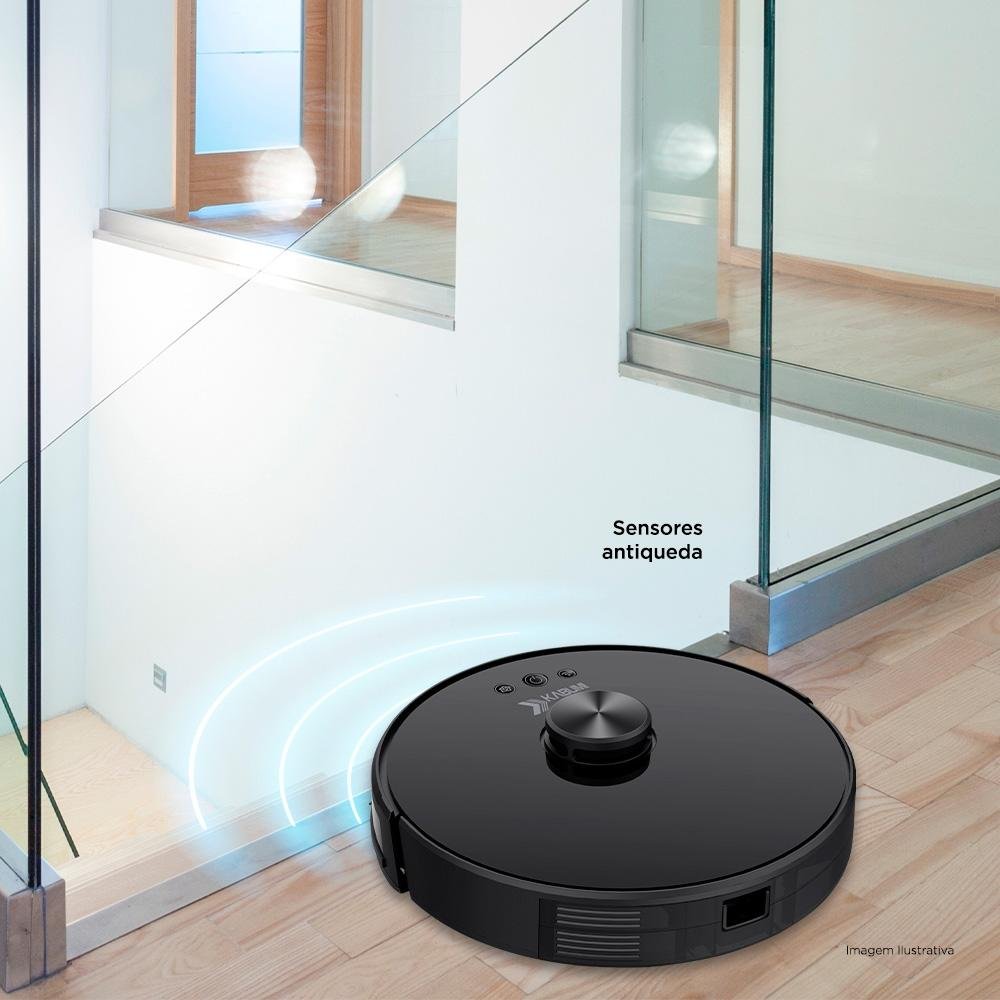 Robô Aspirador e Passa Pano KABUM! smart 700 - 5 Modos de Limpeza, Mapeamento a Laser 3D, Base de Carregamento - Bivolt - Preto - KBSF003 Robô Aspirador e Passa Pano KABUM! smart 700 - 5 Modos de Limpeza, Mapeamento a Laser 3D, Base de Carregamento - Bivolt - Preto - KBSF003