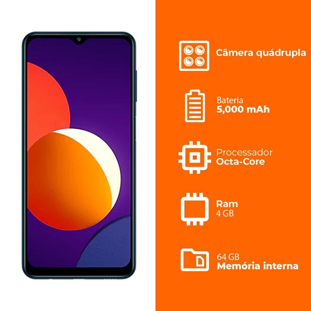 Imagem 3 de 8 do produto Smartphone Samsung Galaxy M12 64GB, 4GB RAM, Octa-Core, Câmera Quádrupla, 5000mAh, Preto - SM-M127FZKSZTO