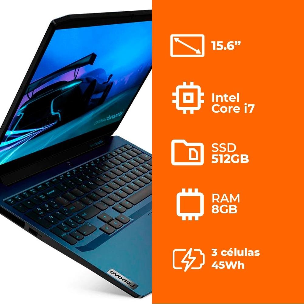 Notebook Gamer Lenovo i7 8gb, 512gb SSD | KaBuM!