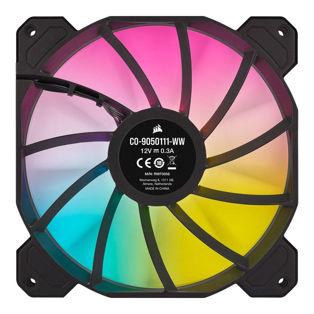 Imagem 3 de 7 do produto Kit Com 2 Ventoinhas Corsair iCUE SP140 Elite Performance, 140mm, RGB, Preto - CO-9050111-WW