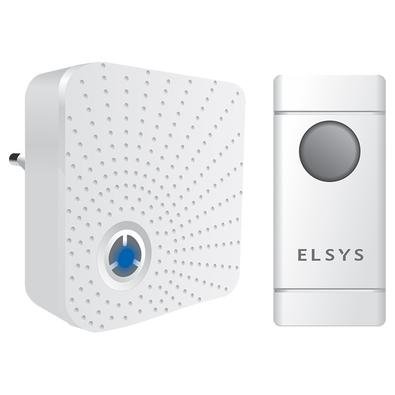 Campainha Sem Fio Elsys com 01 Receptor, Resistente à Chuva, Branco