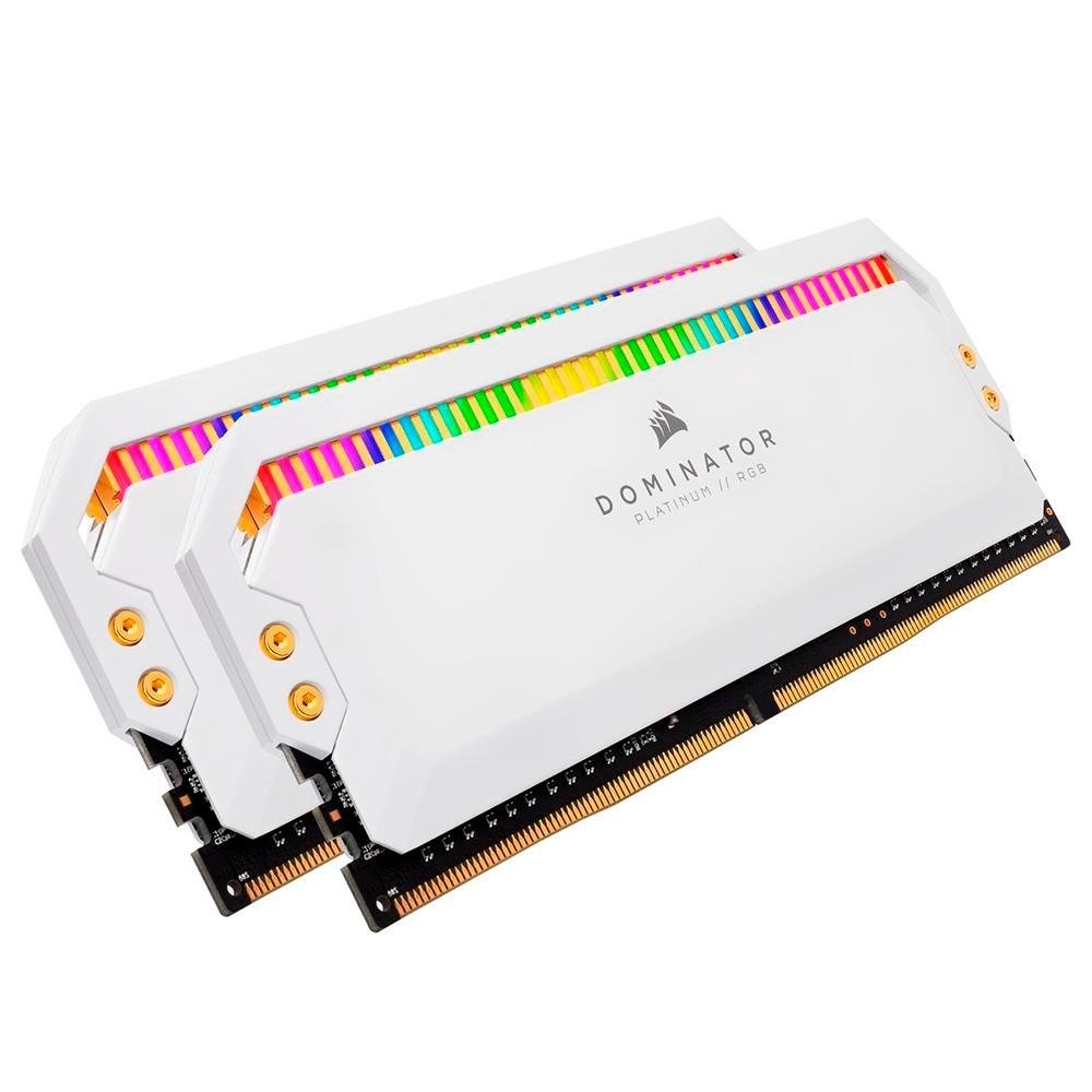 Imagem 2 de 4 do produto [CANCELADO USAR O CF 526358] Memoria RAM Corsair Dominator Platinum RGB, 32GB (2x16GB), DDR4, 3200MHz, CL16, Branco - CMT32GX4M2E3200C16W