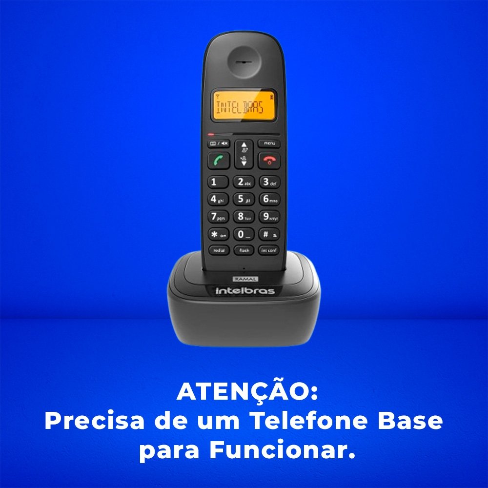 Ramal Adicional Para Telefone Intelbras TS 2511, Sem Fio, com Identificador de Chamada e Função Não Perturbe, Preto - 4122511 Ramal Adicional Para Telefone Intelbras TS 2511, Sem Fio, com Identificador de Chamada e Função Não Perturbe, Preto - 4122511