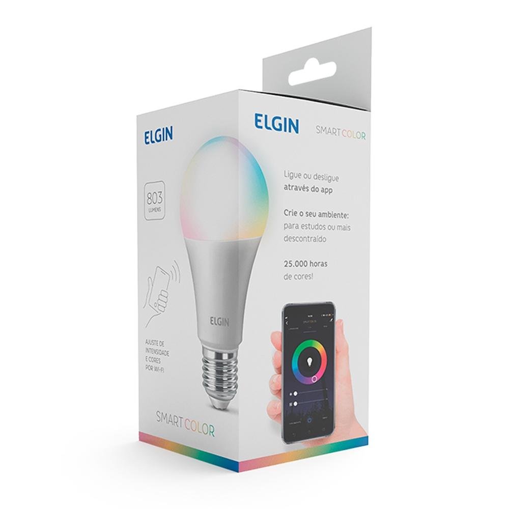 Imagem 8 de 10 do produto Lâmpada Smart Elgin, 10W, RGB Color, Wi-Fi, Alexa e Google Assistant, Branco - 48BLEDWIFI00