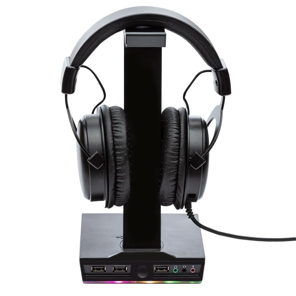 Imagem 4 de 5 do produto Suporte de Headset Gamer, Husky Gaming Blizzard, RGB, 3x USB, Com Placa de som - HGMD015