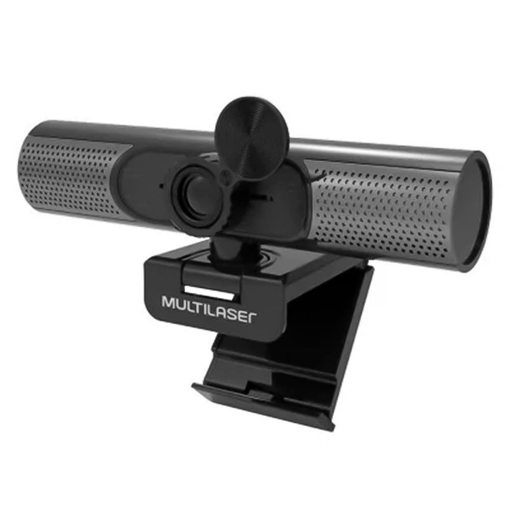 Imagem 2 de 4 do produto Webcam Multi Ultra HD 2K, USB, Foco Automático e Microfone com Cancelamento de Ruído, Preto - WC053