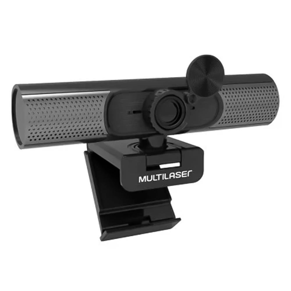 Imagem 3 de 4 do produto Webcam Multi Ultra HD 2K, USB, Foco Automático e Microfone com Cancelamento de Ruído, Preto - WC053
