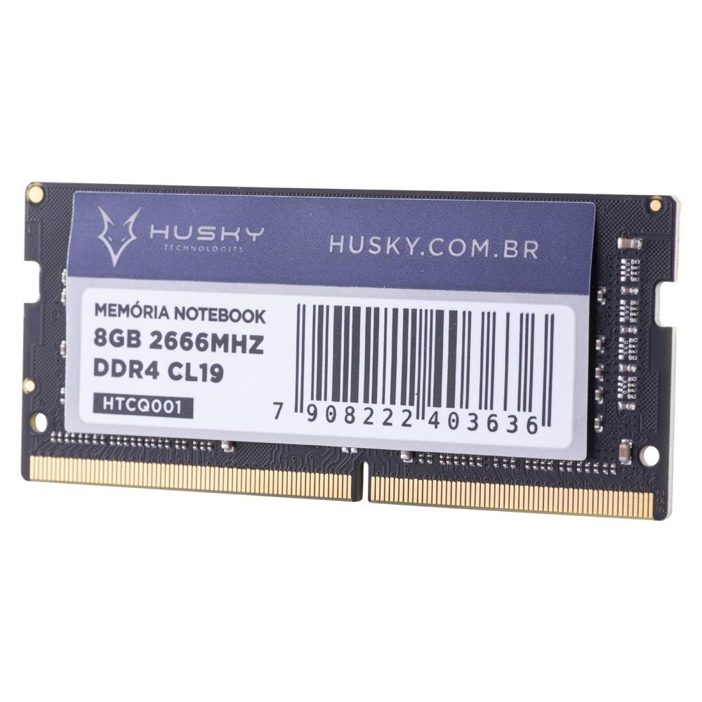Memória RAM para Notebook Husky Technologies, 8GB, 2666MHz, DDR4, CL19 - HTCQ001 Memória RAM para Notebook Husky Technologies, 8GB, 2666MHz, DDR4, CL19 - HTCQ001