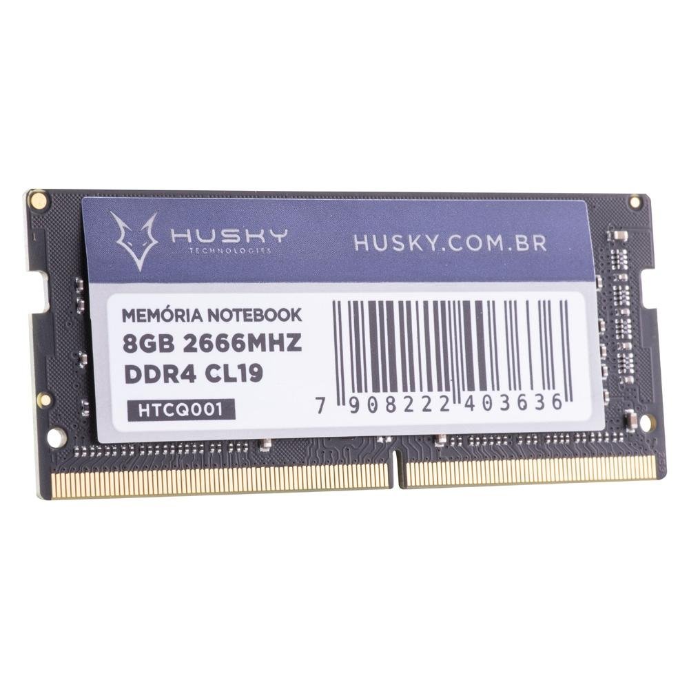 Memória RAM para Notebook Husky Technologies, 8GB, 2666MHz, DDR4, CL19 - HTCQ001 Memória RAM para Notebook Husky Technologies, 8GB, 2666MHz, DDR4, CL19 - HTCQ001