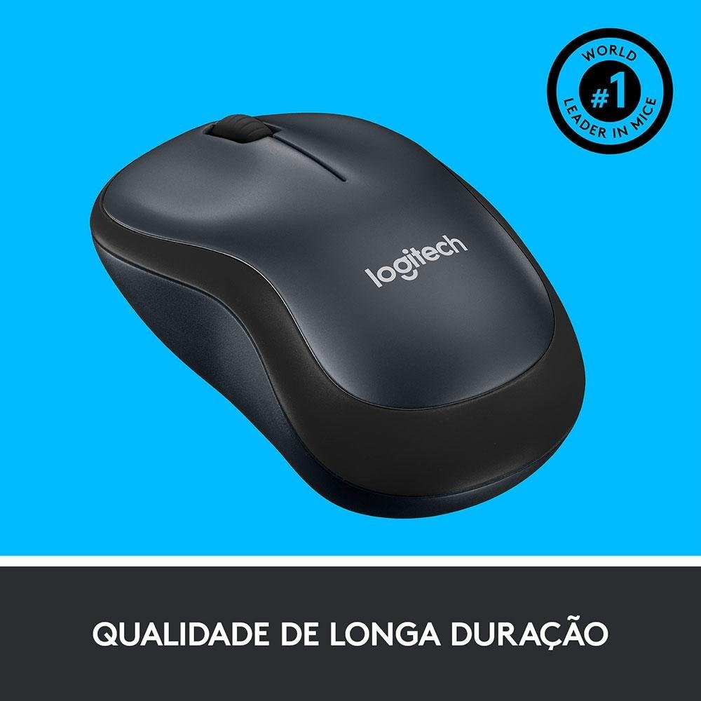 Imagem 9 de 11 do produto Mouse Sem Fio Logitech M220 com Clique Silencioso, Design Ambidestro Compacto, Conexão USB e Pilha Inclusa, Graphite - 910-006127