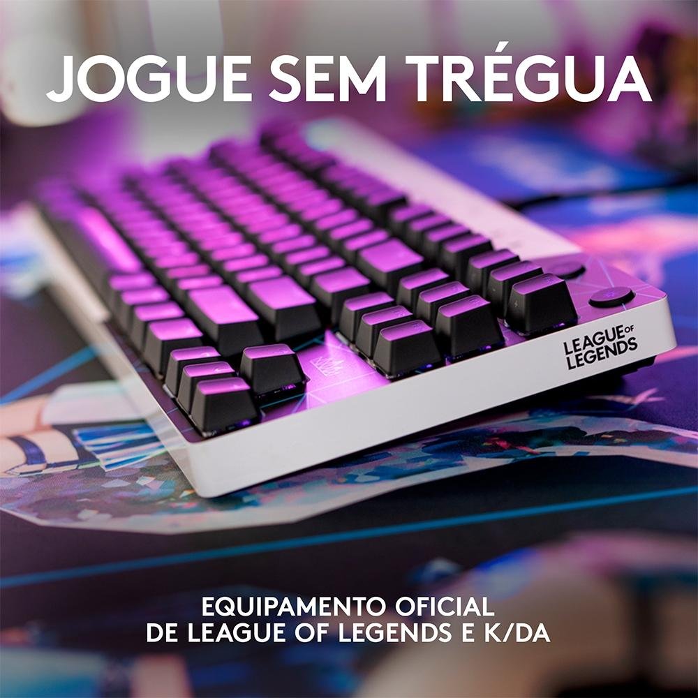 Imagem 2 de 7 do produto Teclado Mecânico Gamer Logitech G PRO K/DA Layout US, RGB, TKL, Cabo Destacável, GX Brown Tactile, Edição League of Legends KDA - 920-010074