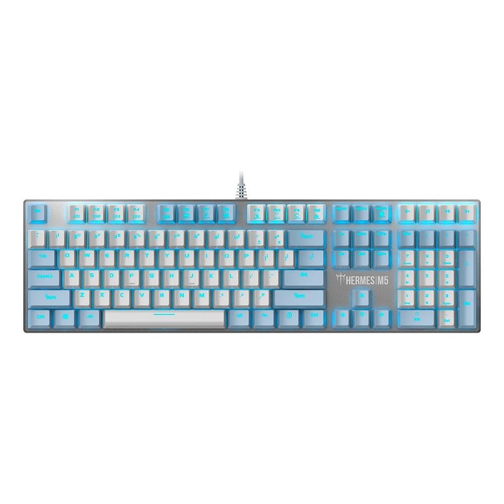 Teclado Mecânico Gamer Gamdias Hermes M5, LED Ice Blue, Switch