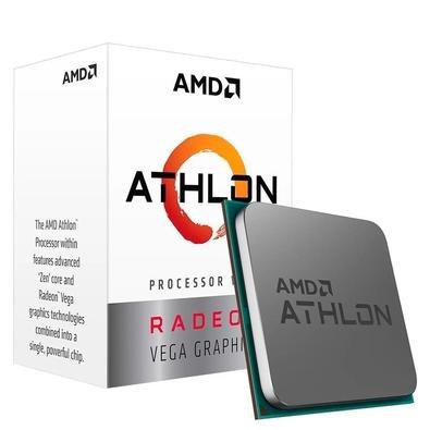 Processador AMD Athlon 3000G Two Core Projetado para overclock, o processador Athlon 3000G AM4 de núcleo duplo de 3.5 GHz da AMD possui uma velocidade
