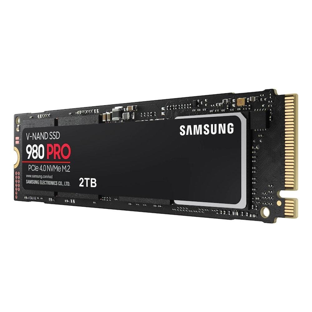 SSD Samsung 980 PRO Series NVMe, 2TB, M.2 2280, PCIe 4.0x4, Leitura: 7000MB/s e 5000MB/s, Preto - MZ-V8P2T0B SSD Samsung 980 PRO Series NVMe, 2TB, M.2 2280, PCIe 4.0x4, Leitura: 7000MB/s e 5000MB/s, Preto - MZ-V8P2T0B