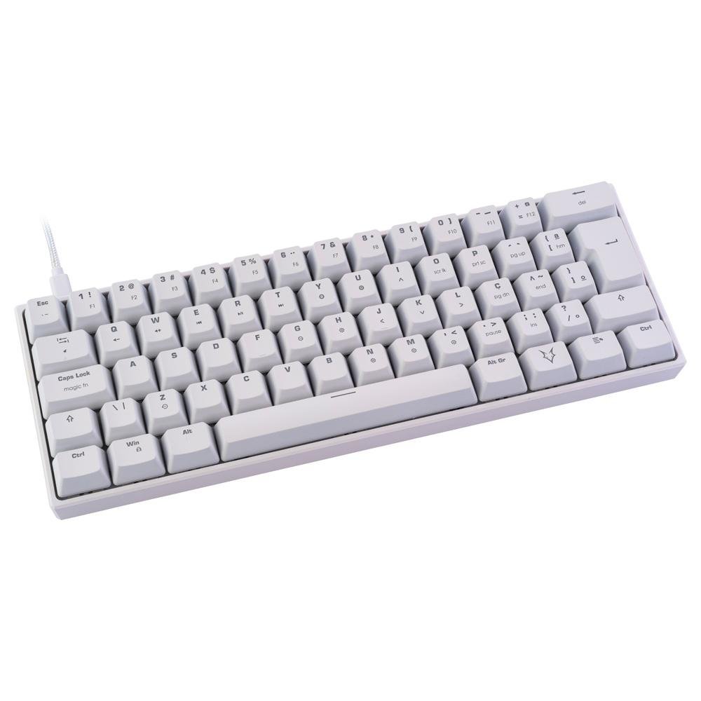 Teclado Mecânico Gamer Husky Blizzard, 60%, RGB, Switch Gateron Brown, ABNT2, Branco - HTG001BRMA