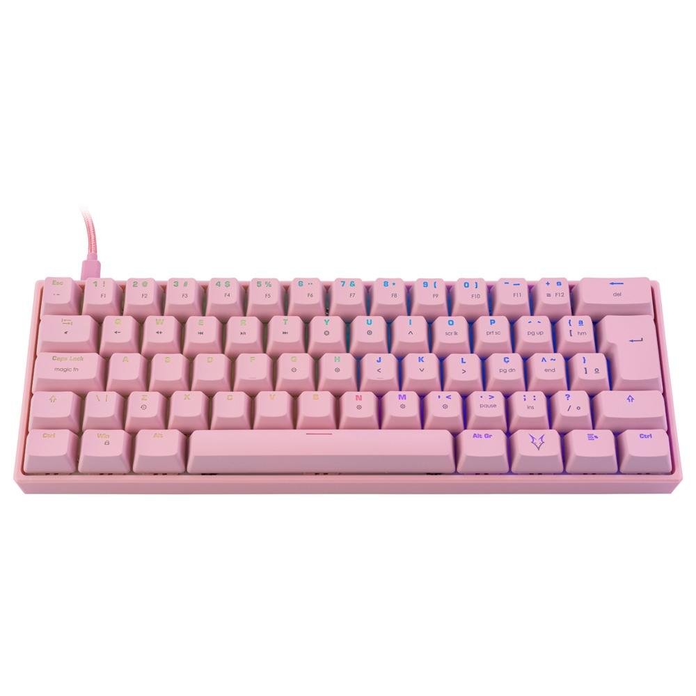 Teclado Mecânico Gamer Husky Gaming Blizzard, 60%, RGB, Switch Gateron Blue, ABNT2, Rosa - HGMO026 Teclado Mecânico Gamer Husky Gaming Blizzard, 60%, RGB, Switch Gateron Blue, ABNT2, Rosa - HGMO026