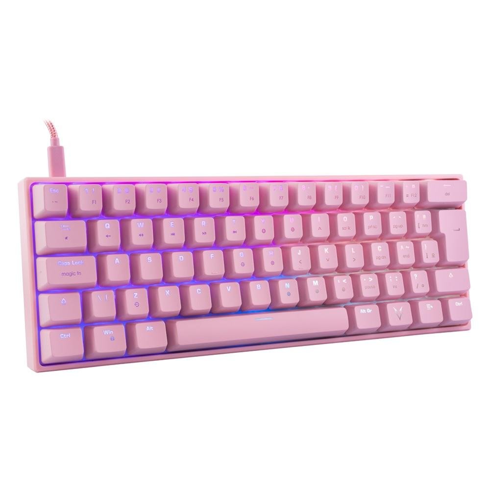 Teclado Mecânico Gamer Husky Gaming Blizzard, 60%, RGB, Switch Gateron Blue, ABNT2, Rosa - HGMO026 Teclado Mecânico Gamer Husky Gaming Blizzard, 60%, RGB, Switch Gateron Blue, ABNT2, Rosa - HGMO026