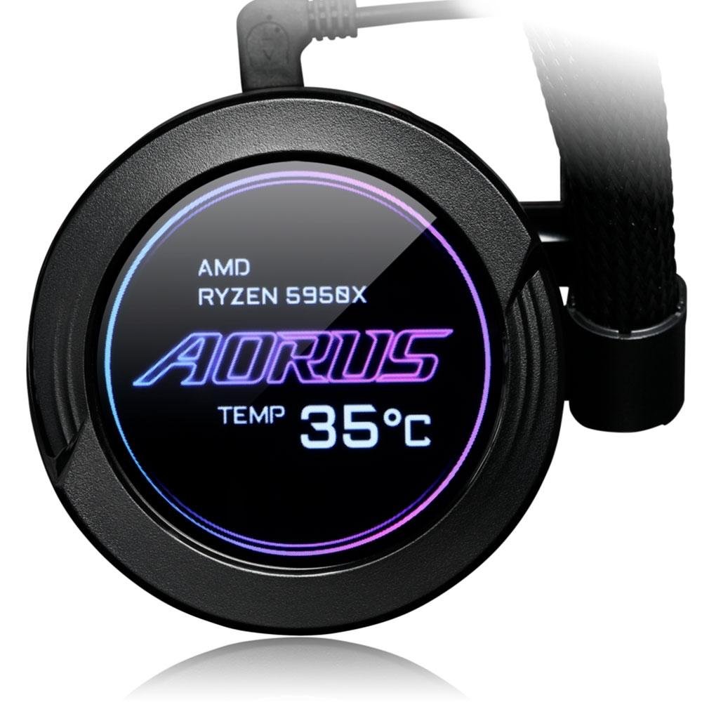 Imagem 5 de 7 do produto Water Cooler Gigabyte Aorus Liquid Cooler 280, RGB, 280mm, AMD/Intel, Com Display LCD - GP-AORUS WATERFORCE X 280