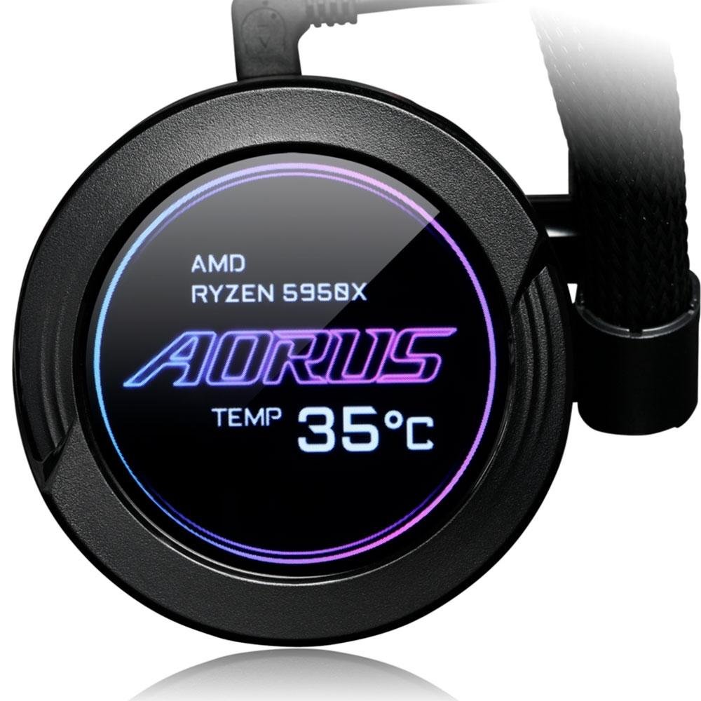 新品 AORUS WATERFORCE X360 水冷CPUクーラー LCD Water Cooler Gigabyte Aorus Waterforce X 360 Lcd Rgb 360mm - GP