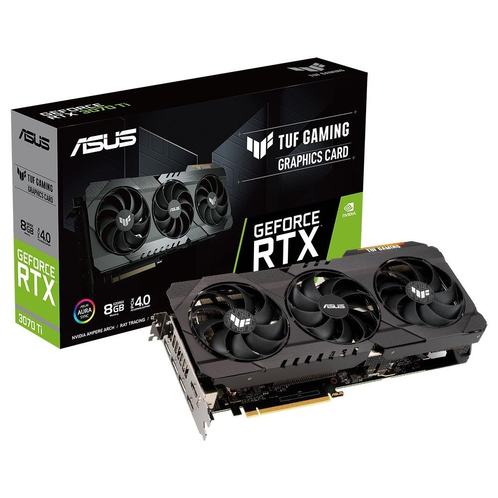 Placa de Vídeo Asus TUF NVIDIA RTX 3070 TI 8G Gaming, 19 Gbps, 8GB GDDR6X, Ray Tracing, DLSS - 90YV0GY1-M0NA00