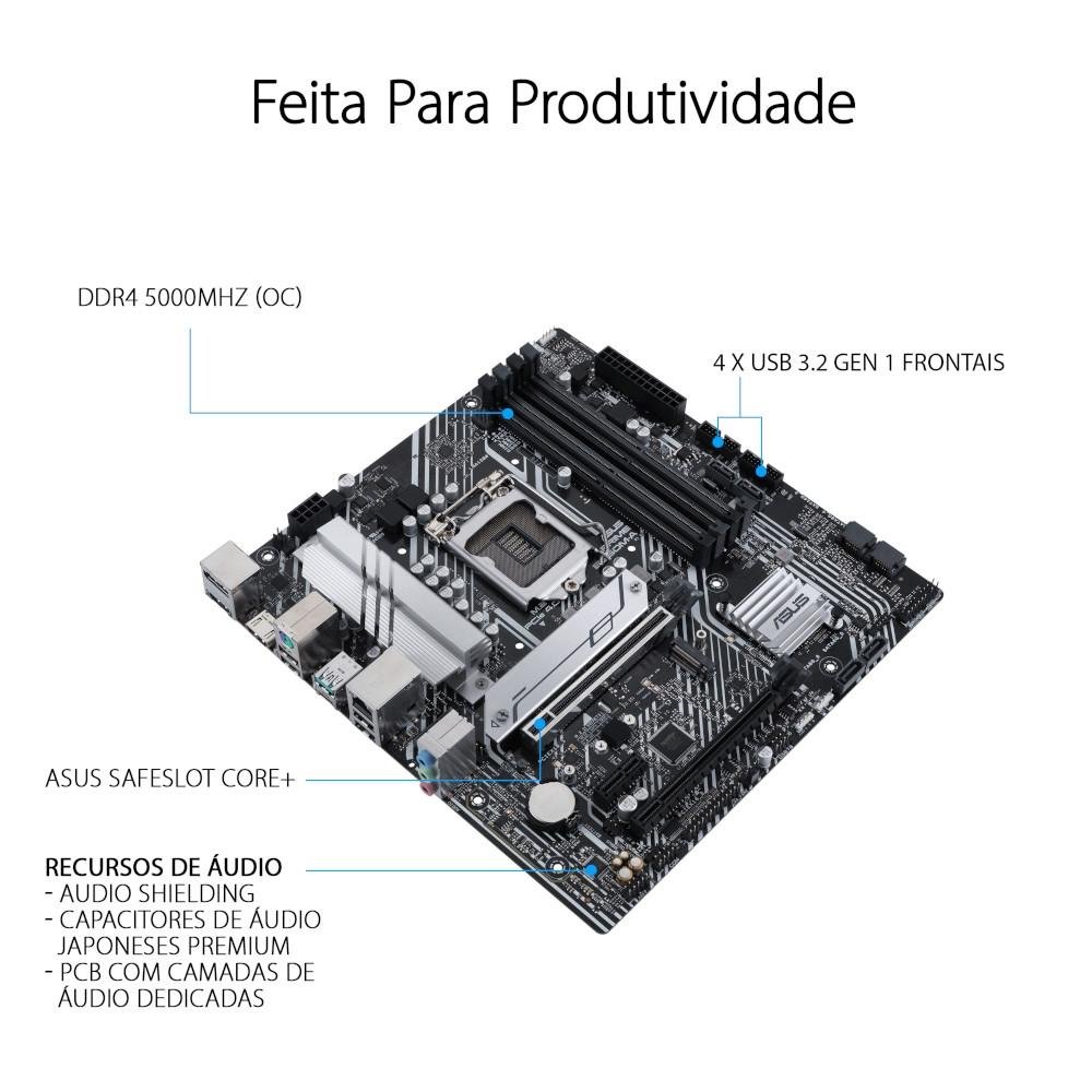 Imagem 7 de 10 do produto Placa-Mãe ASUS Prime B560M-A, Intel LGA1200, mATX, DDR4, Preto - 90MB17A0-M0EAYO