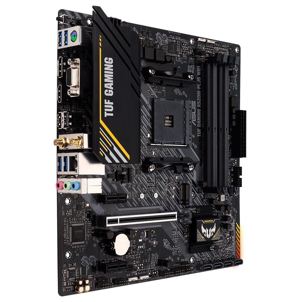 Placa-Mãe ASUS TUF GAMING A520M-PLUS WIFI, AMD AM4, RGB, mATX, DDR4, Preto - 90MB17F0-M0EAY0 - view 2