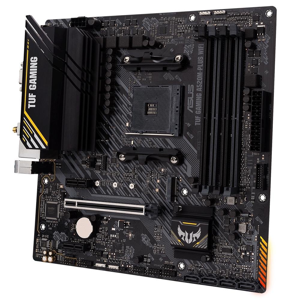 Placa-Mãe ASUS TUF GAMING A520M-PLUS WIFI, AMD AM4, RGB, mATX, DDR4, Preto - 90MB17F0-M0EAY0 - view 4