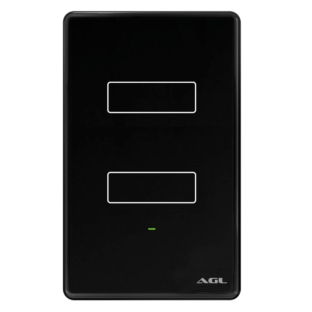 Interruptor Smart AGL Com Wifi, Touch Screen 2 Tecla, Preto - 1106113