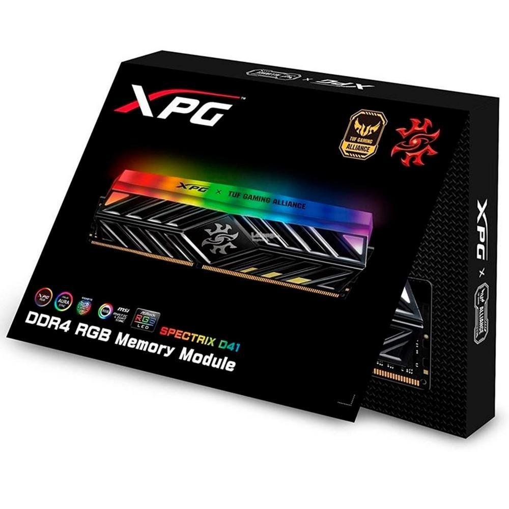 Imagem 6 de 6 do produto Memória RAM XPG Spectrix D41 TUF RGB, 8GB, 3200MHz, DDR4, CL16, Preto - AX4U32008G16A-SB41