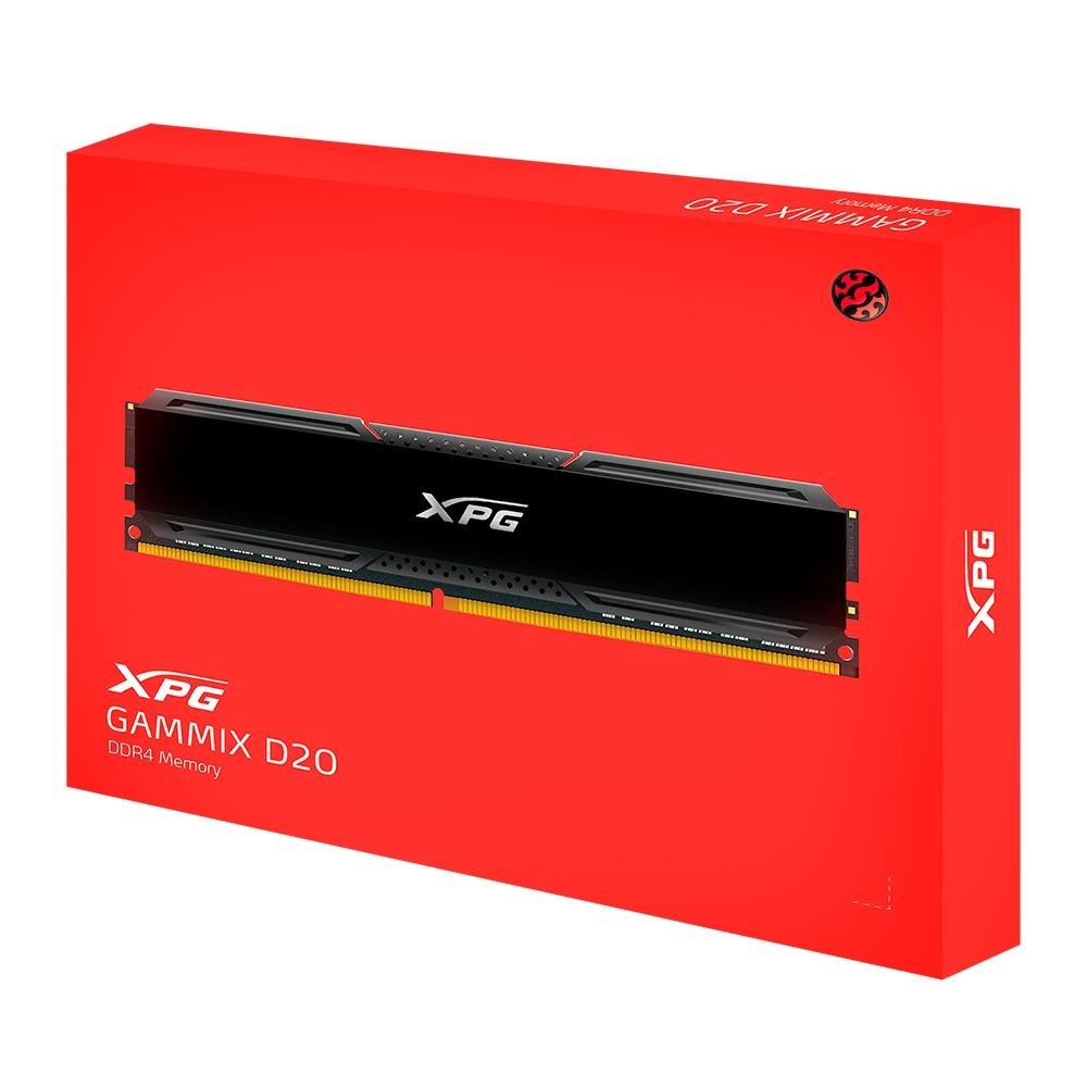 Memória XPG Gammix D20, 16GB (2x8GB), 3600MHz, DDR4, CL18, Preta