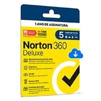 Norton 360 Deluxe 50GB para 5 Dispositivos   A segurança avançada com antivírus ajuda a proteger seus dispositivos e suas informações financeiras e pr