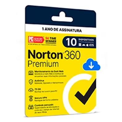 Norton 360 Premium 10 Dispositivos, 12 meses, Digital para Download - 21414573