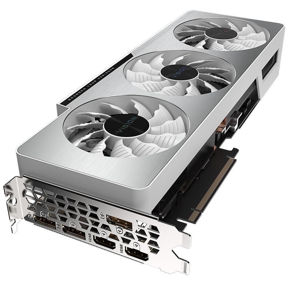 Placa de Vídeo RTX 3080 Ti VISION OC 12G Gigabyte NVIDIA GeForce, 12GB GDDR6X, RGB Fusion, Ray Tracing, LHR, DLSS - GV-N308TVISION OC-12GD