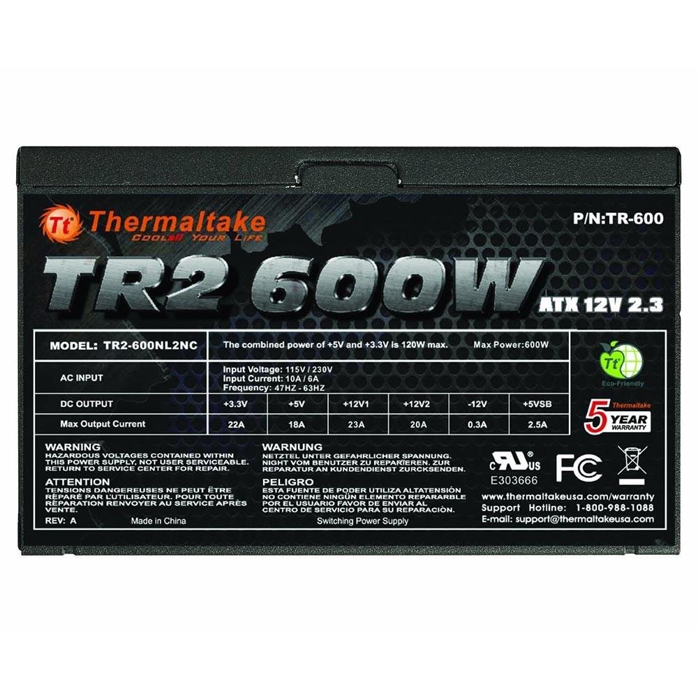 Imagem 3 de 8 do produto Fonte Thermaltake ATX TR2 600W TR-600