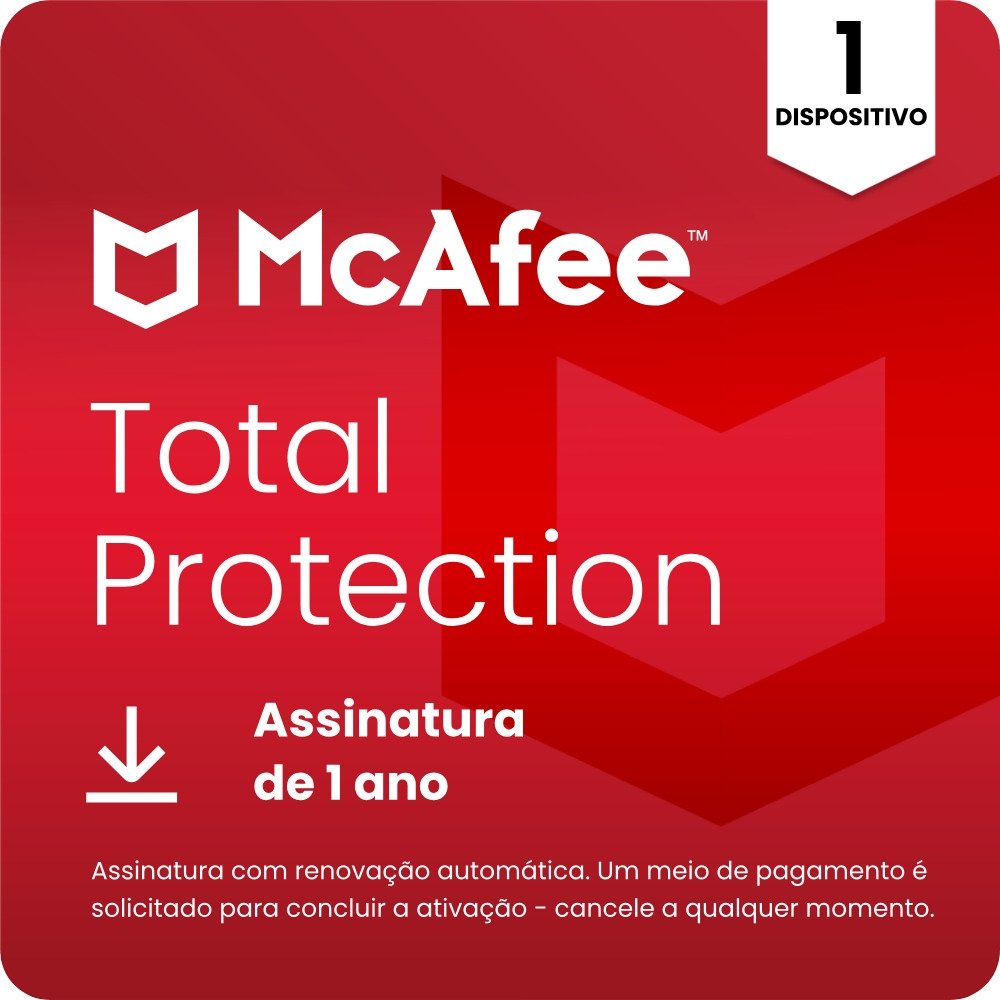 McAfee Total Protection - Proteção para 1 Dispositivo - 1 ano - Digital para download - MAB11BNR1