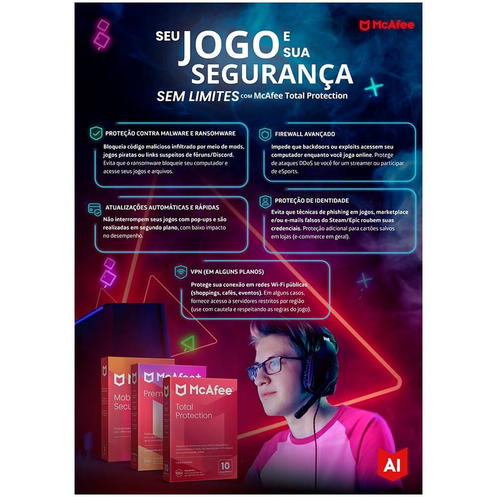 McAfee Total Proteção para 10 Dispositivos, ESD - Digital para Download - MTPOALNRX McAfee Total Proteção para 10 Dispositivos, ESD - Digital para Download - MTPOALNRX