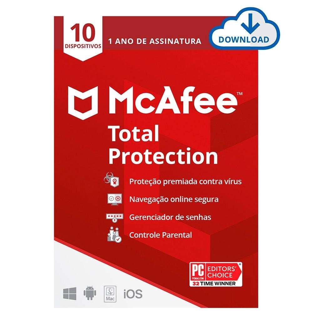 McAfee Total Proteção para 10 Dispositivos, ESD - Digital para Download - MTPOALNRX McAfee Total Proteção para 10 Dispositivos, ESD - Digital para Download - MTPOALNRX