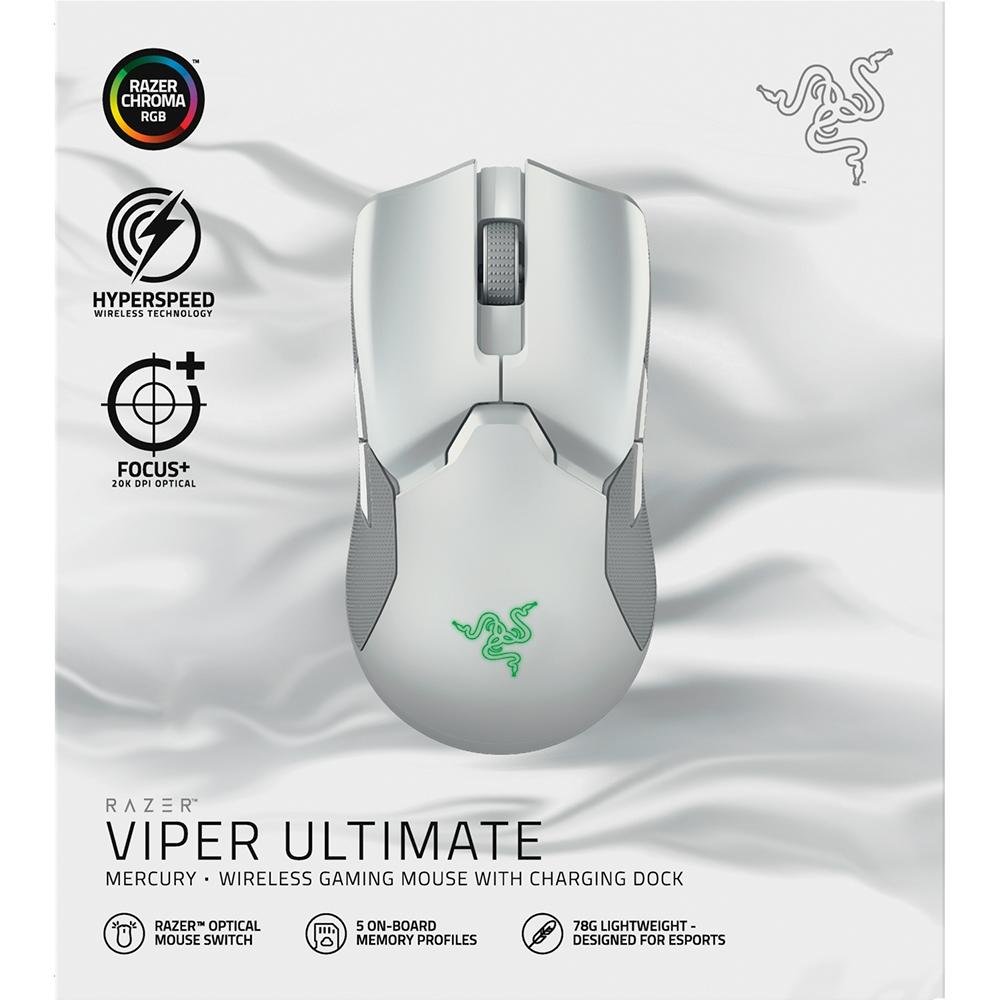 Mouse Sem Fio Gamer Razer Viper Ultimate, Chroma, com Dock, Sensor