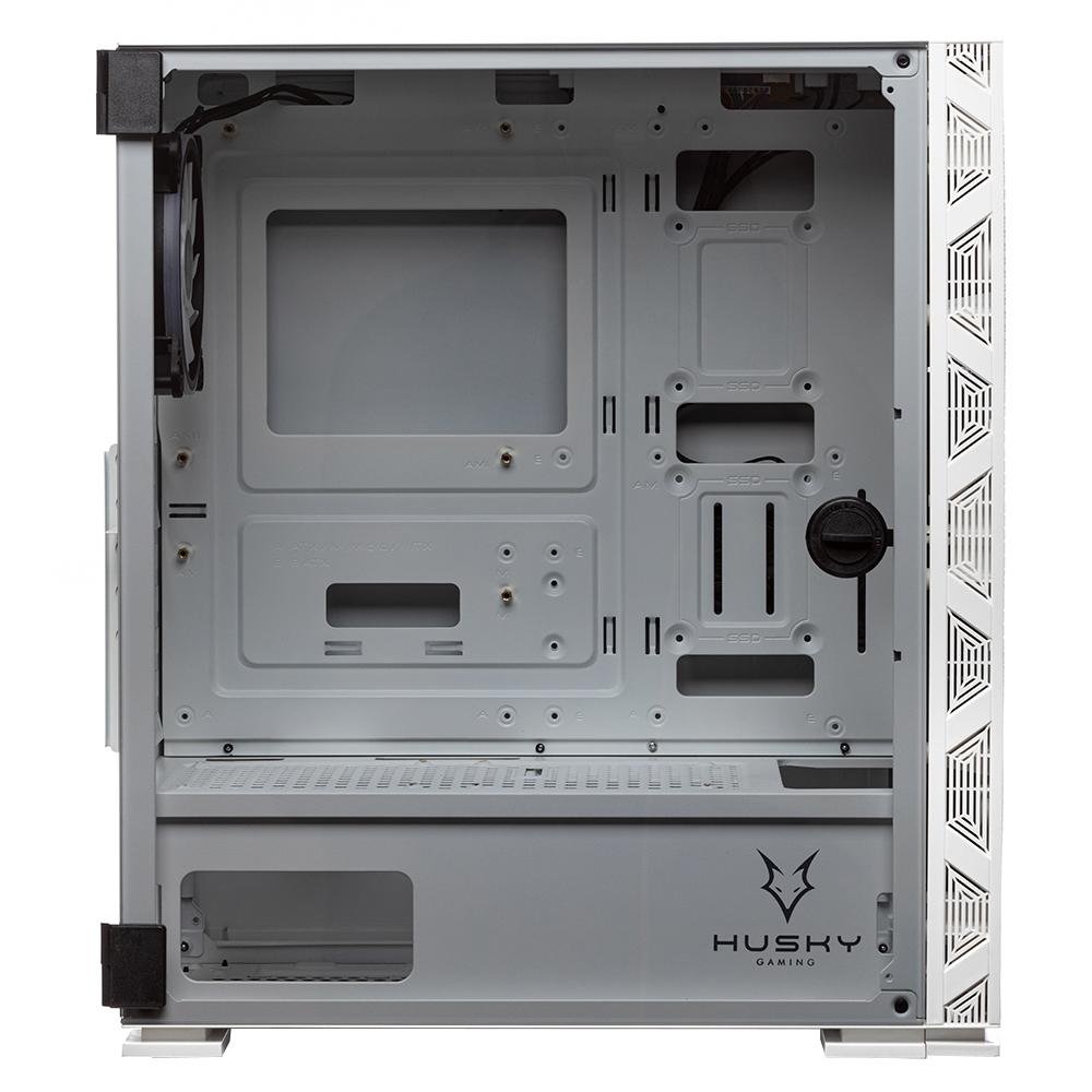 Imagem 7 de 10 do produto Gabinete Gamer Husky Gaming Polar, Branco - Mid Tower, ARGB com Fan, Porta lateral em Vidro Temperado - HGMC011