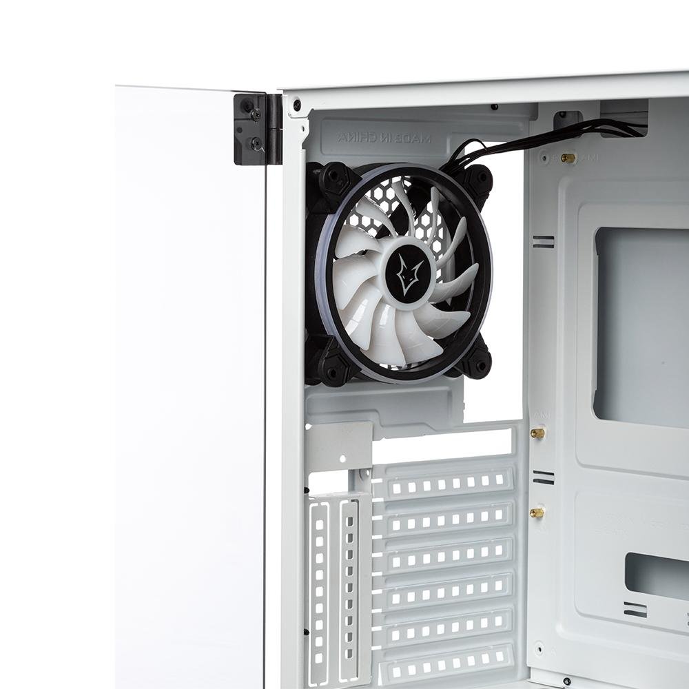 Imagem 4 de 10 do produto Gabinete Gamer Husky Gaming Polar, Branco - Mid Tower, ARGB com Fan, Porta lateral em Vidro Temperado - HGMC011