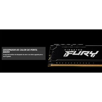 Memória RAM Kingston Fury Beast, 16GB, 3200MHz, DDR4, CL16, Preto - KF432C16BB1/16